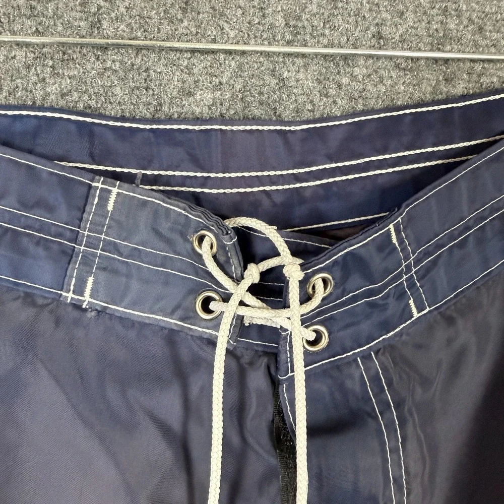 Kanvas by Katin Vintage Board Shorts USA Made Nylon Blue Purple Swim Size 32